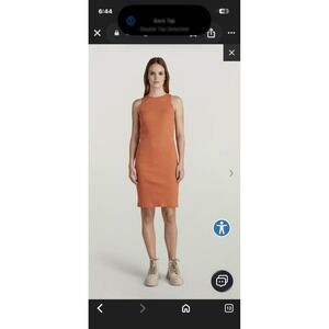 G-Star Raw Engineered Rib Tank Dress in the Burned Orange Size XXS